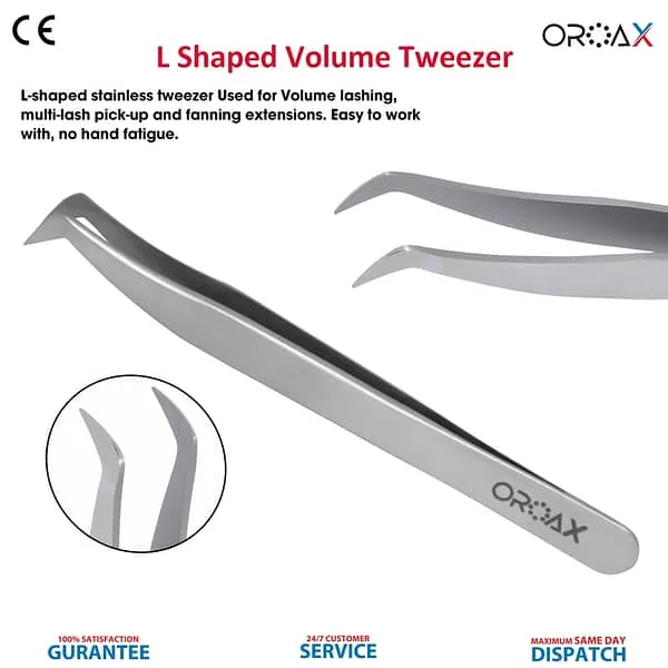 L Shaped Volume Eye Lash Extension Orthodontic Tweezer