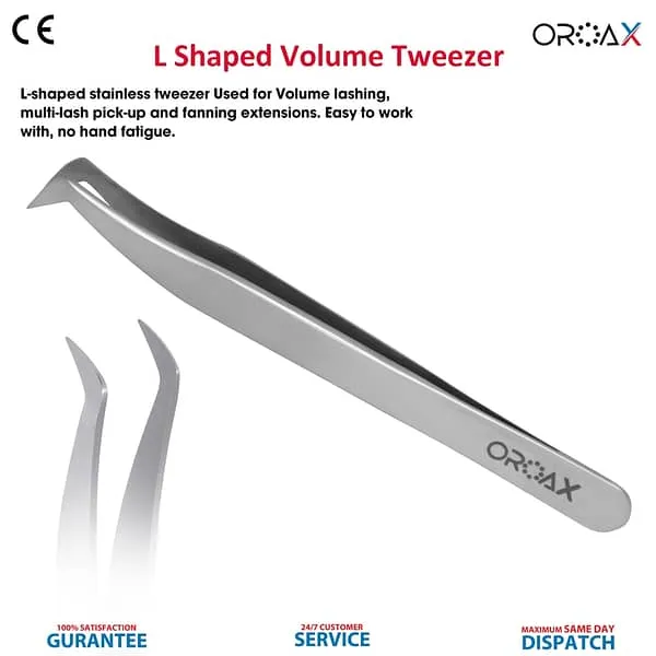 L Shaped Volume Eye Lash Extension Orthodontic Tweezer
