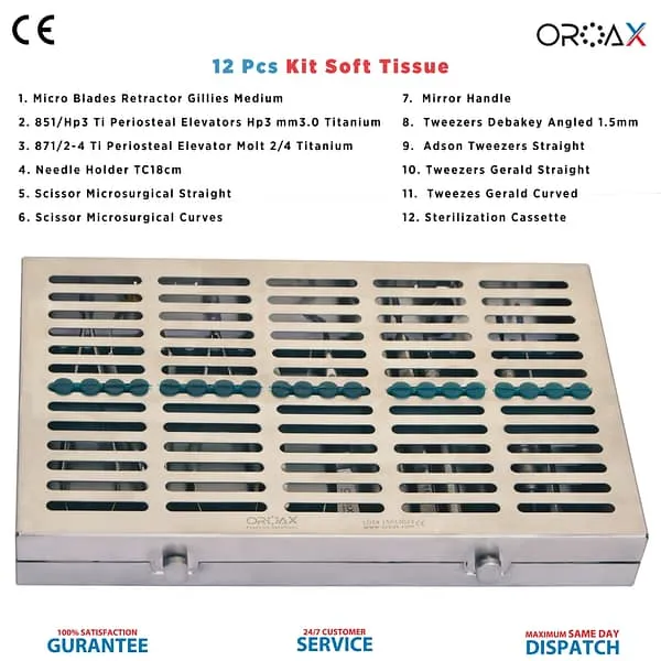 12pcs Soft Tissue Kit Dental Instruments