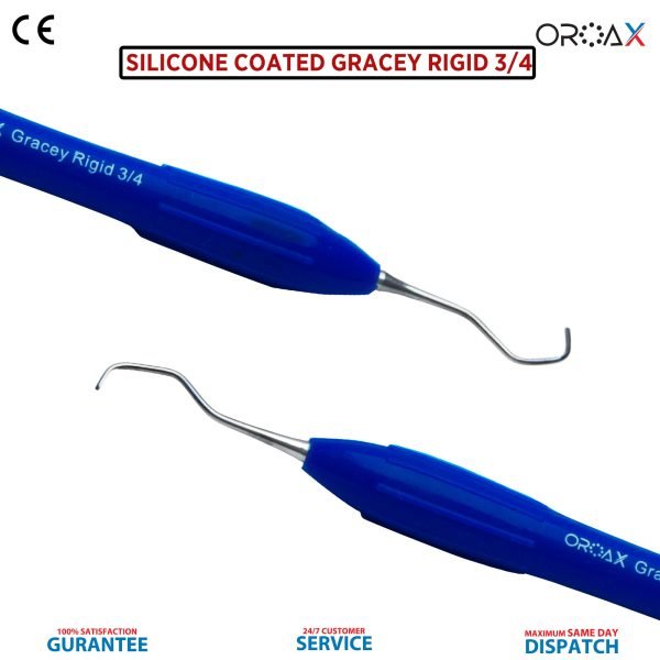 Dental Gracey Curettes Perio Hygienist Scalers Silicone Handle 7pcs