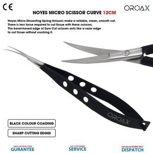 Noyes Micro Scissor 12cm Curved Spring Surgical Tools