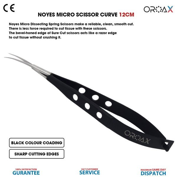 Noyes Micro Scissor 12cm Curved Spring Surgical Tools