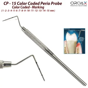 Dental Periodontal Probe CP15 Color Coaded-Marking Single Ended