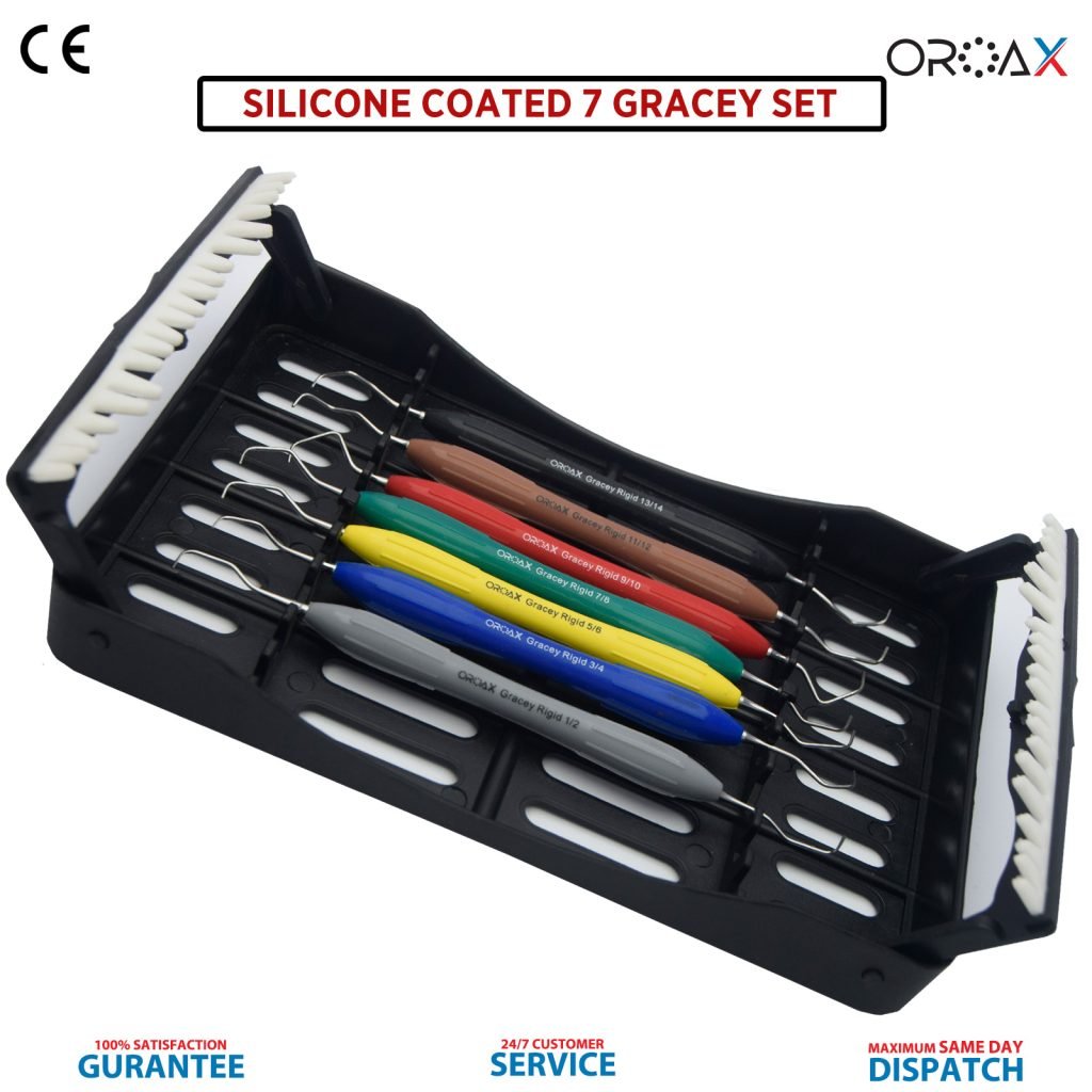 Dental Gracey Curettes Perio Hygienist Scalers Silicone Handle