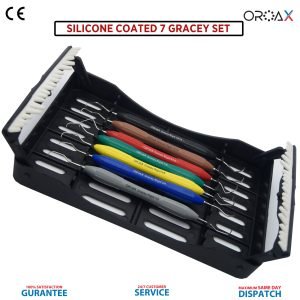 Dental Gracey Curettes Perio Hygienist Scalers Silicone Handle 7pcs