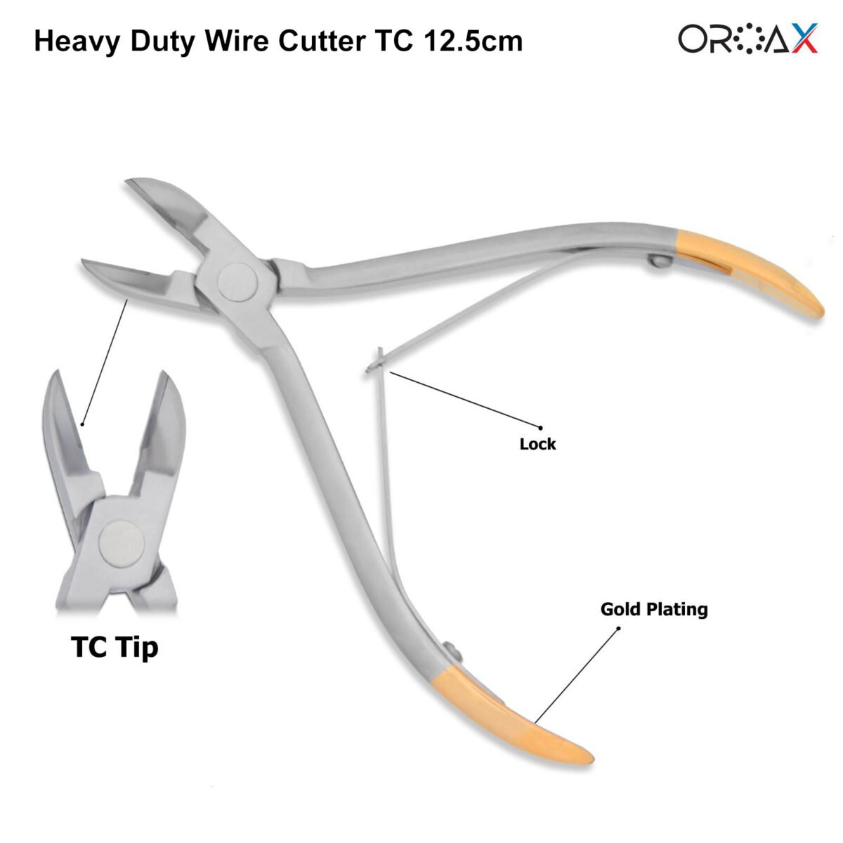Orthodontic Hard Wire Cutter 12.5cm Heavy Duty Pliers - Image 2