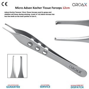 Micro Adson Kocher Forceps 12cm Tissue Grasping Surgical Instruments