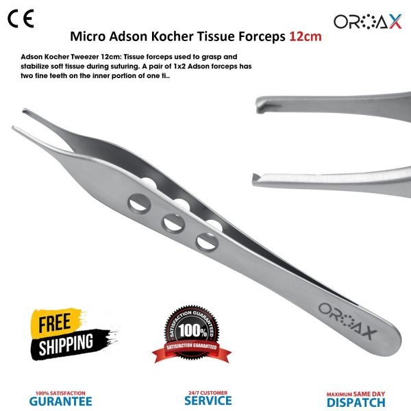 Micro Adson Kocher Forceps 12cm Tissue Grasping Surgical Instruments