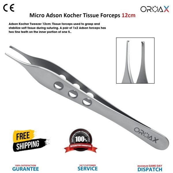 Micro Adson Kocher Forceps 12cm Tissue Grasping Surgical Instruments
