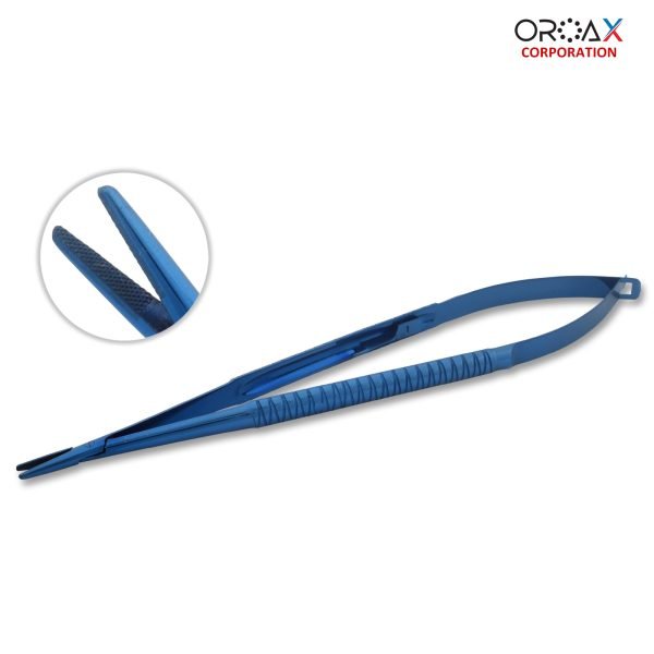 Castroviejo Needle Holder Straight TC 17cm Blue Titanium Coated
