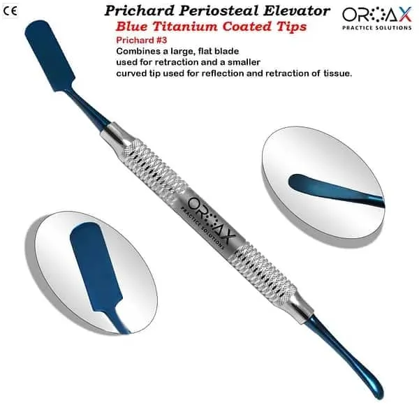 Dental Periosteal Pritchard Elevator Blue Titanium Coted Dentistry