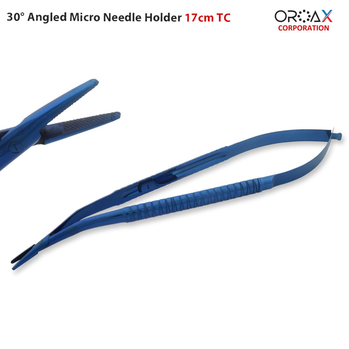 Microsurgical 30°Angled Needle Holder TC 17cm - Image 2