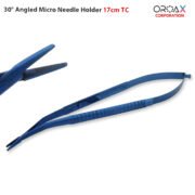 Microsurgical 30°Angled Needle Holder TC 17cm - Image 2