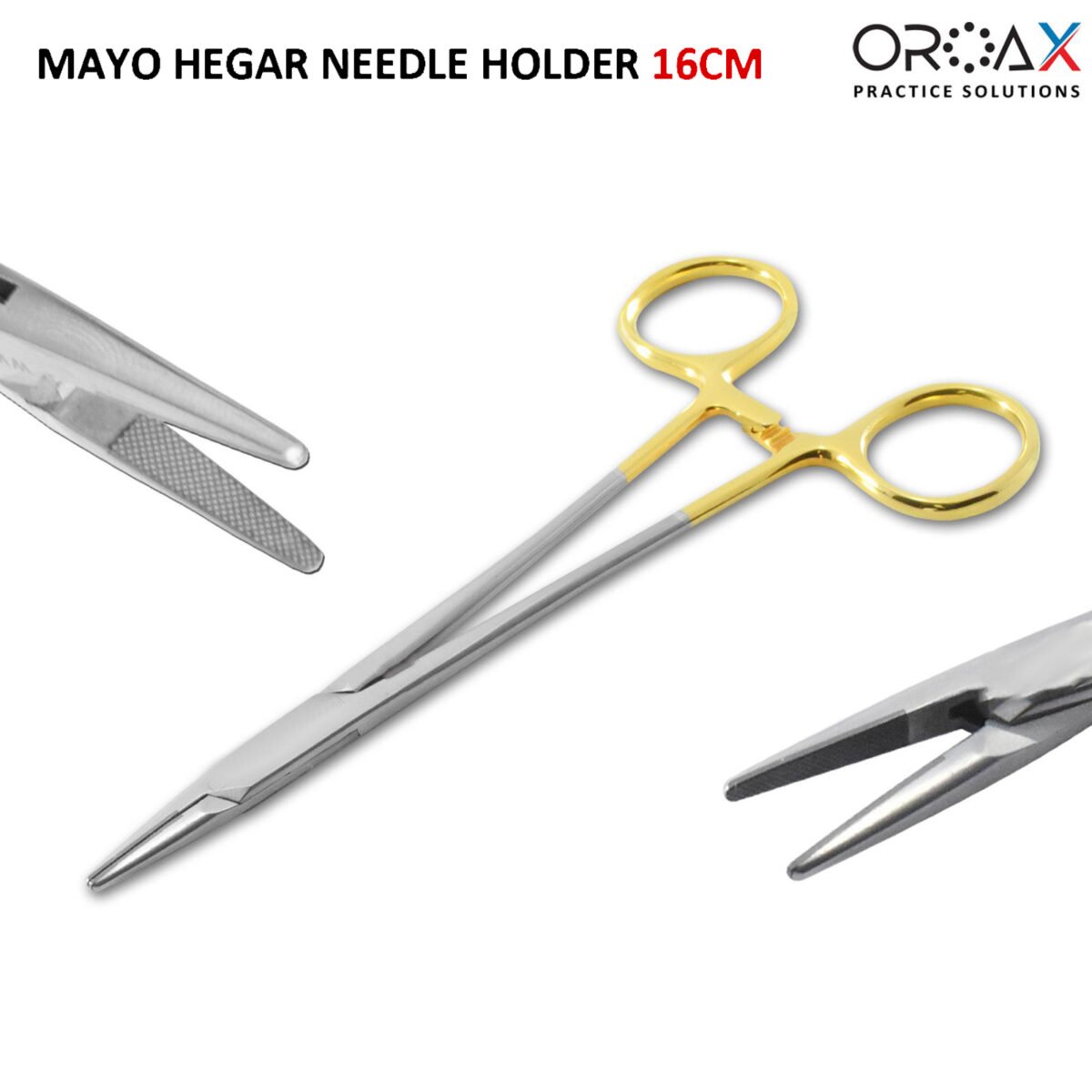 Castroviejo Mayo Hegar Needle Holder TC 16cm Tissue Holding Tool - Image 2