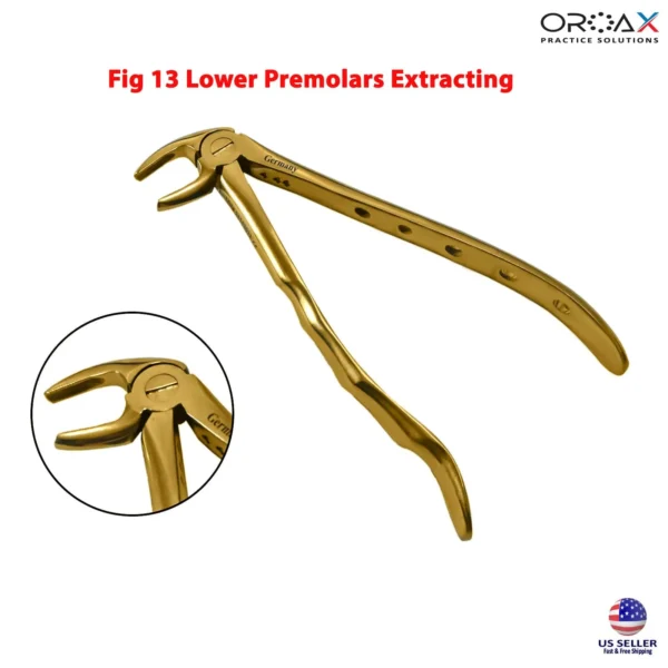 Tooth Extraction Forceps Gold 10pcs Kit