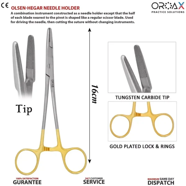 Olsen Hegar Needle Holder TC 16cm