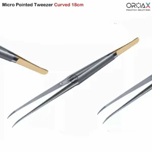 Micro Pointed Tweezer Curved 18CM Dressing Forceps Serrated Surgical Tools