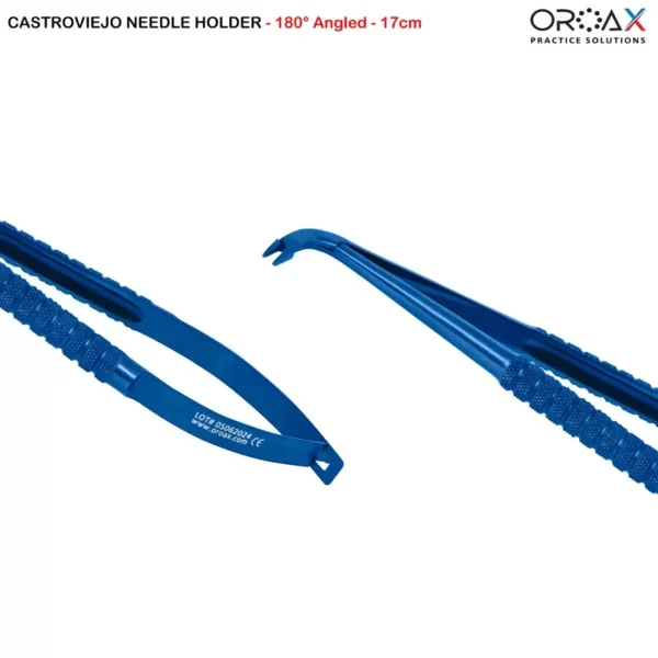 Castroviejo Micro Surgical Needle Holder Blue Color Coated