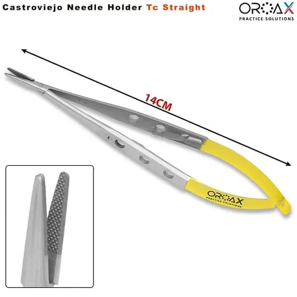 TC Castroviejo needle holder Straight fine tip 14cm