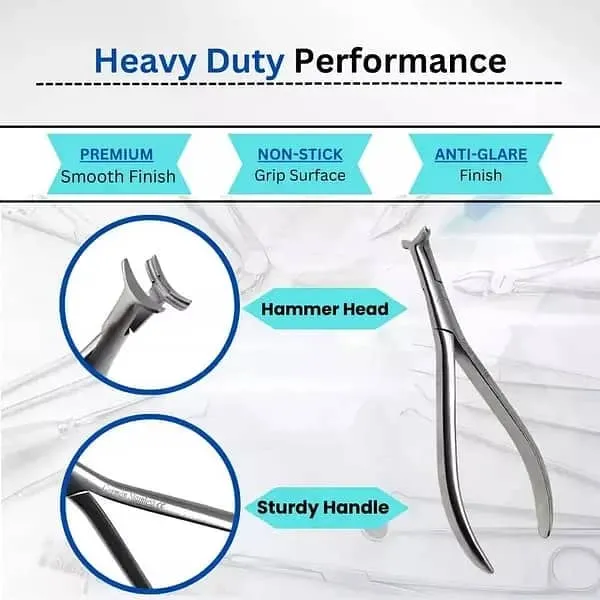 Orthodontic Hammer Head Pliers Cinch Back Niti Wire Dental Lab instruments 13.5cm