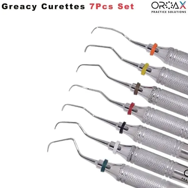 Gracey Curettes 7Pcs SET, 10mm HALLOW Handle