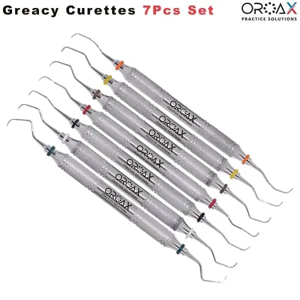 Gracey Curettes 7Pcs SET, 10mm HALLOW Handle