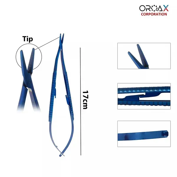 Castroviejo Needle Holder Micro Scissors Surgical 4Pcs Set