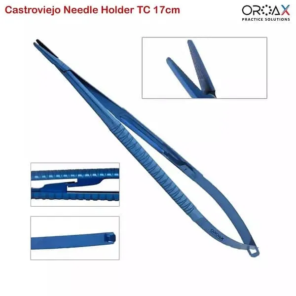 Castroviejo Needle Holder Micro Scissors Surgical 4Pcs Set