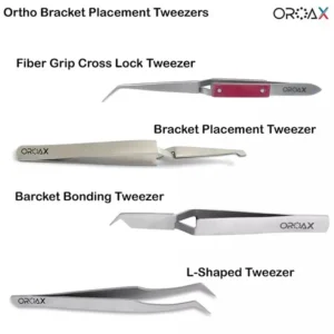 Orthodontic Tweezer Set: Self-Closing, Bracket Placement Forceps