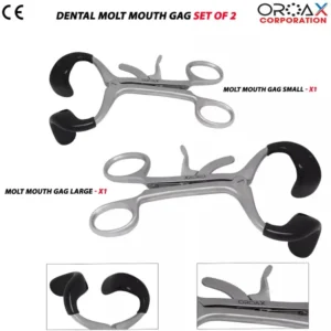 2pcs Molt Mouth Gag 3.5" & 5.5" Black Stainless Steel