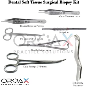 Dental Biopsy Kit :Thumb Dressing Tweezer,Scalpel,Kelly Forceps