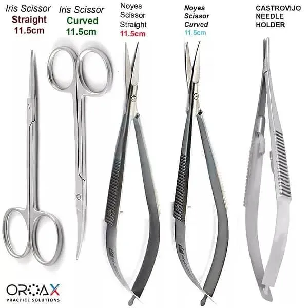 Micro Castroviejo Needle Holder & Iris Noyes Scissors Set