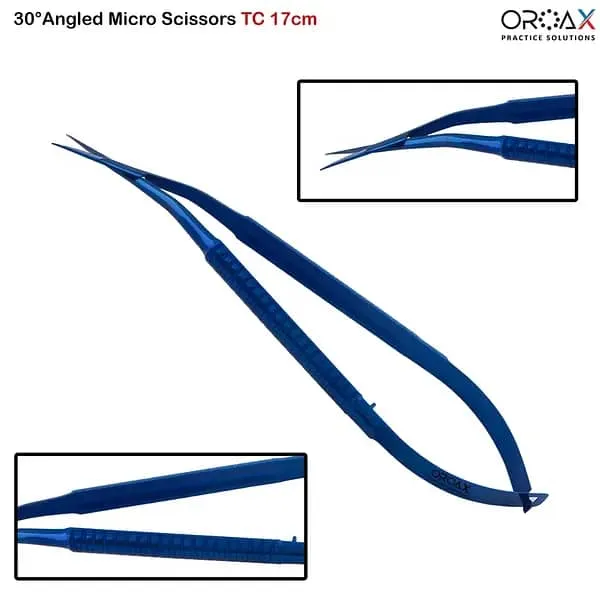 Castroviejo Needle Holder Micro Scissors Surgical 4Pcs Set