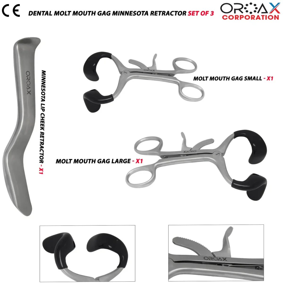 Dental Molt Mouth Gag Minnesota Retractor Set of 3 - Image 4