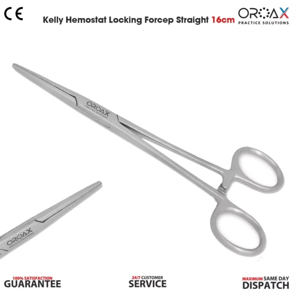 Kelly Hemostat Locking Forceps Straight 16 cm
