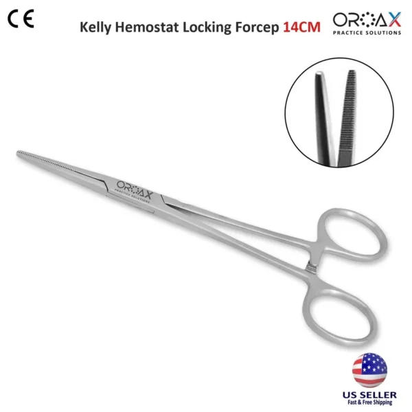 Straight Kelly Hemostat Locking Forceps 14cm