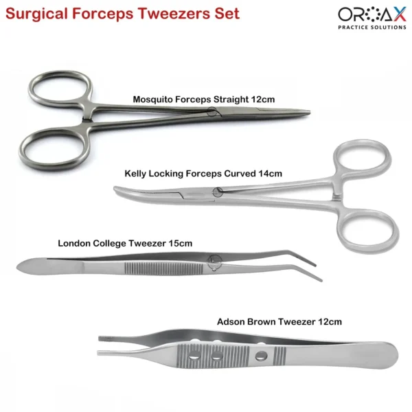 Surgical Forceps Tweezer Set - Mosquito, Kelly, London College